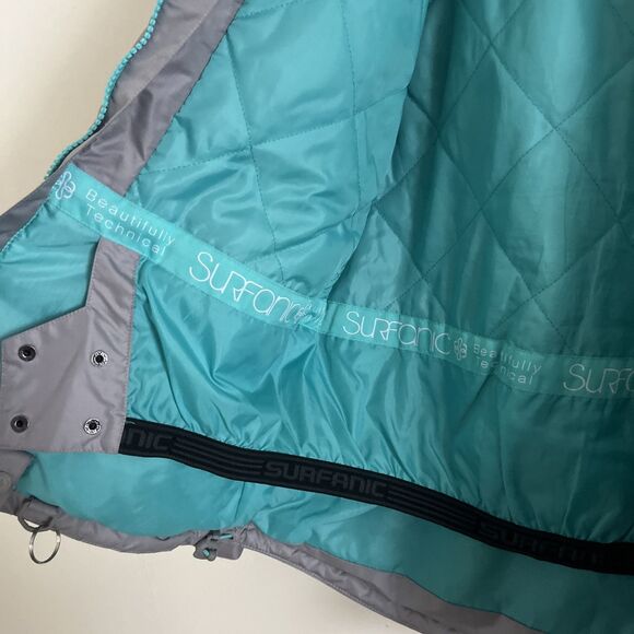 Surfanic Womens Sugar Comet Surftex Insulated Snow Ski Jacket, Gray/Teal- Large - Picture 9 of 12